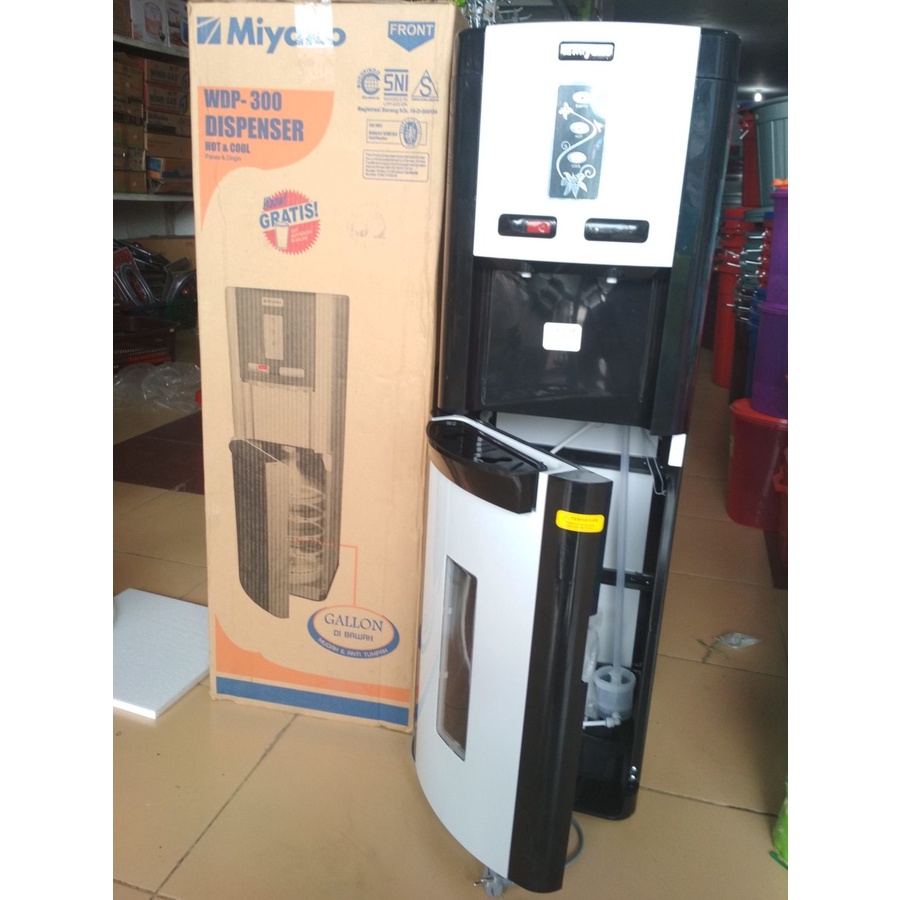 MIYAKO WDP300 / WDP 300 / WDP-300 DISPENSER GALON BAWAH  [HOT AND COLD] (GARANSI RESMI)