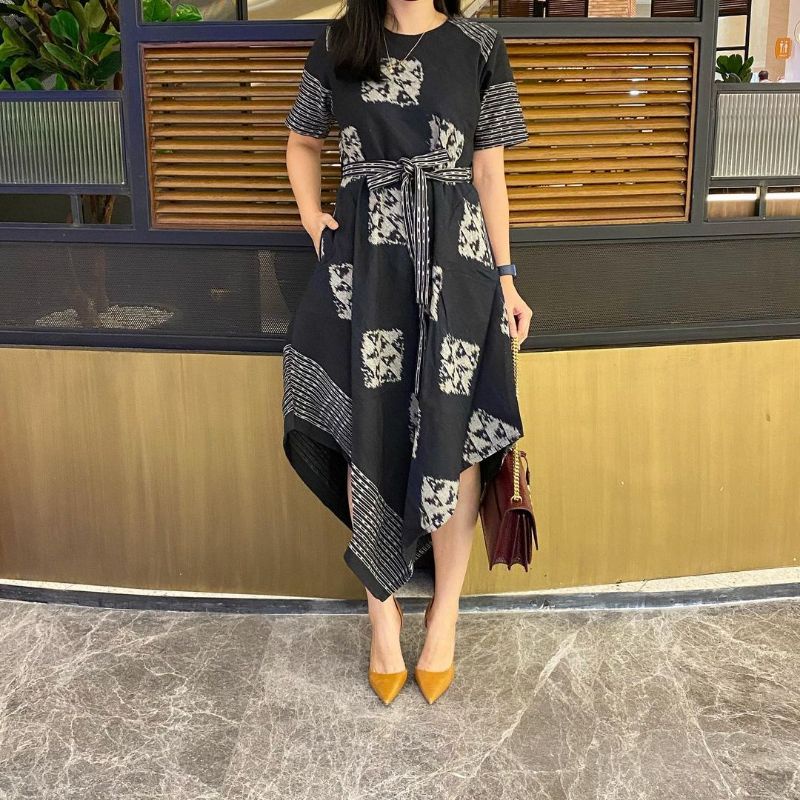 Dress tenun troso jepara terbaru || dress lancip tenun motif toraja || tunik lancip tenun