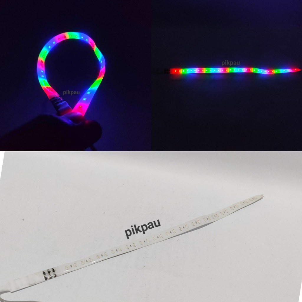 Lampu LED Strobo Strip Fleksibel 30cm Welcome Banyak Mode Waterproof Banyak Warna