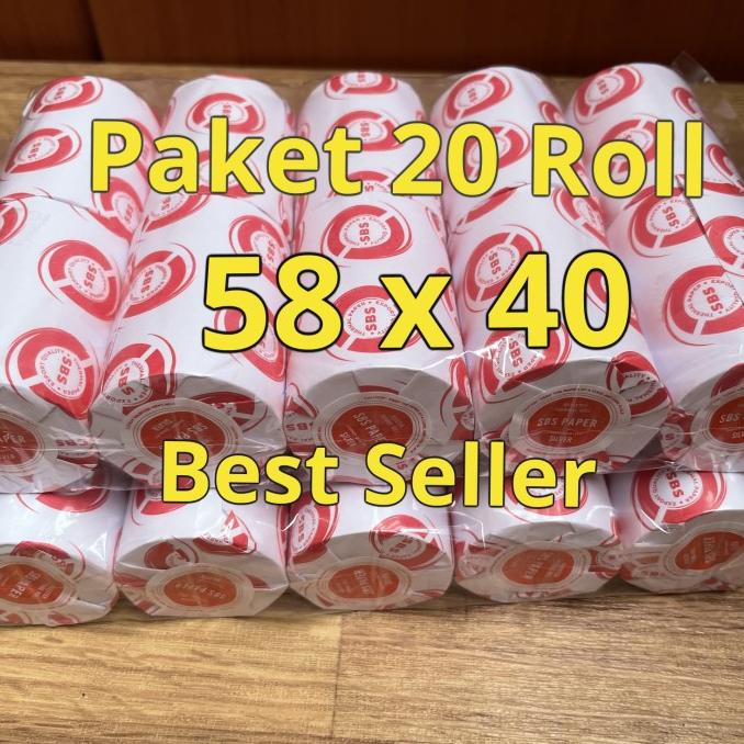

( ISI 20 Roll) Kertas Kasir Thermal Paper Roll 58 x 40 / 58x40