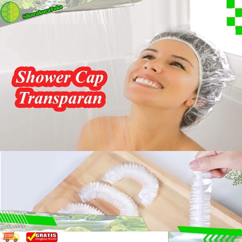 Plastik penutup Rambut Shower Cap Transparan