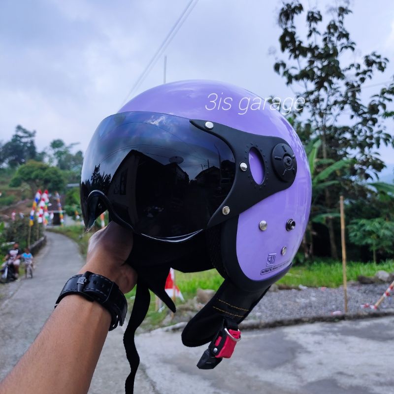 HELM BOGO RETRO PILOT FULL LEHER SNI ORIGINAL