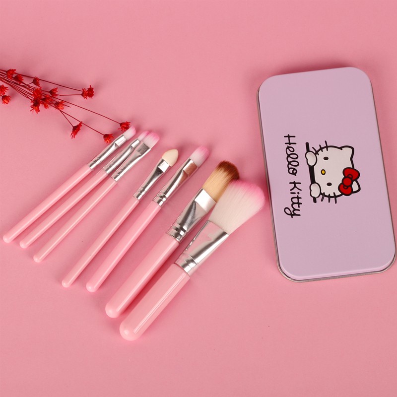 MARKAS Brush Make Up Set 6 in 1 Motif Hello Kitty Doraemon Tabung Makeup Box