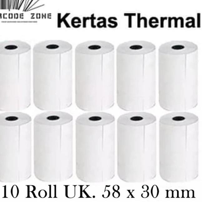

87W KERTAS STRUK THERMAL 58x30mm - EDC / Kertas Printer Bluetooth Isi 10 - SEPACK - CORELESS J WIY