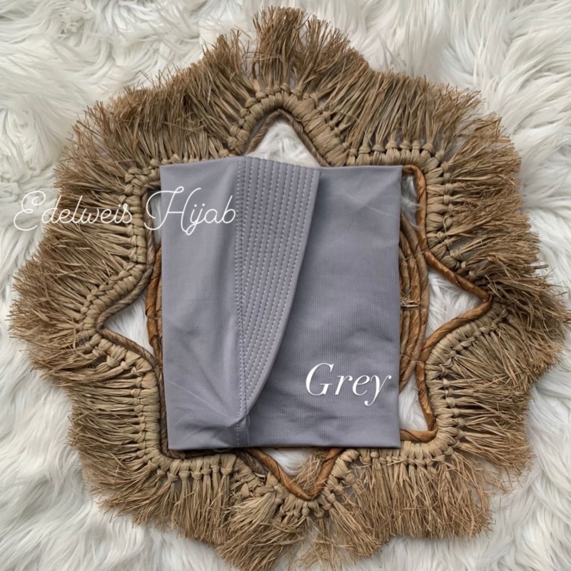 Bergo Hamidah ( ORI ) / Bergo Jersey Menutup Dada / Hijab Instan Jersey-Grey