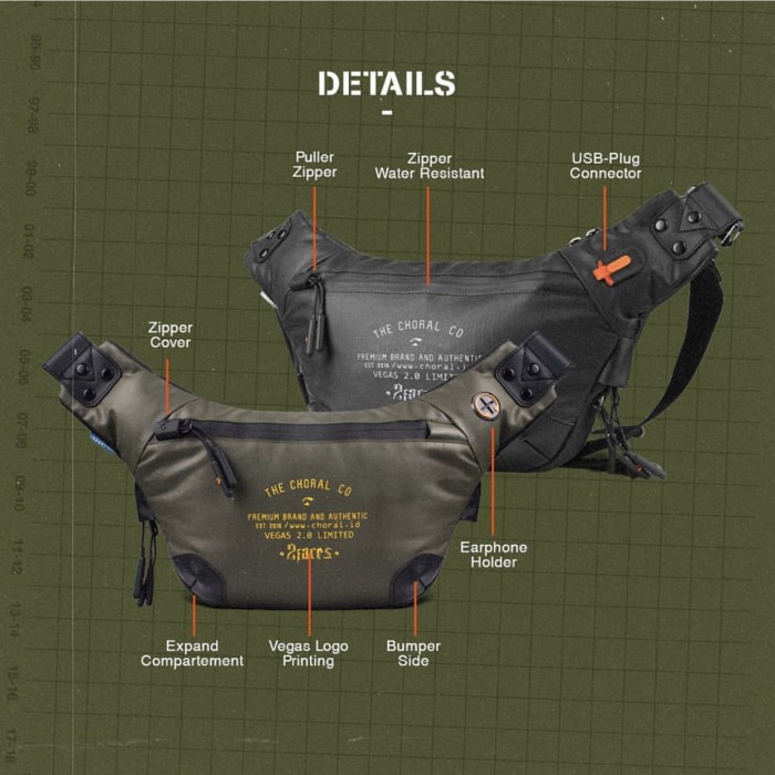 Hot sale   Waist Bag Tas Selempang 2 Faces Choral New Vegas 2.0 Bigger Better   hanya di shopee