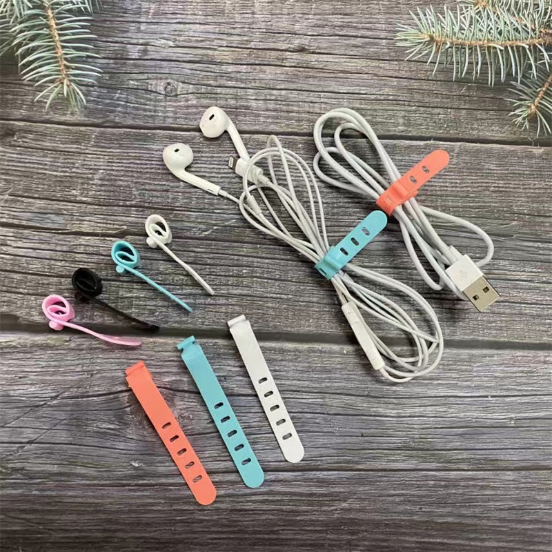 【AC005】Fxing Pengikat Kabel Charger Silicon Kabel Organizer Cable Clip Cord Holder Penggulung Kabel Headset Karet Perapih Kabel Warna Macaroon