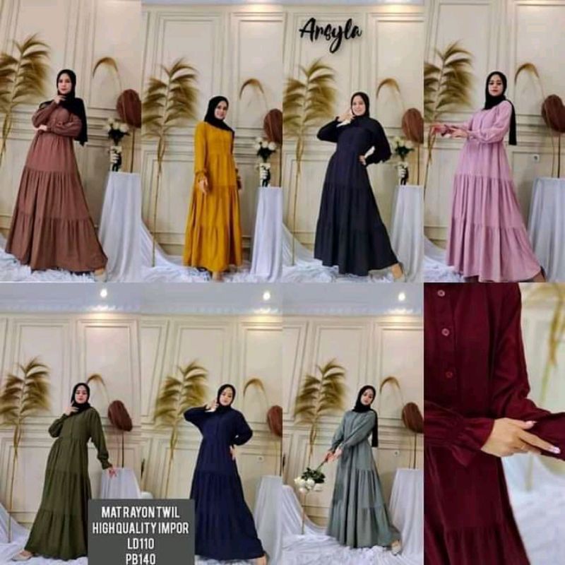 Gamis rayon twil premium//Gamis rayon twill polos