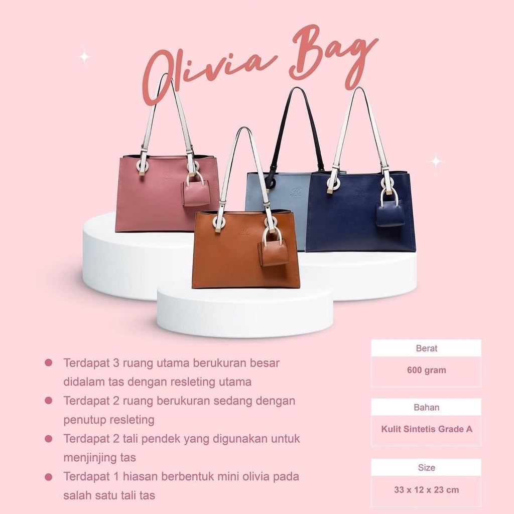 Olivia Bag Jims Honey Tas Besar Kantor Kerja Kuliah Wanita Import