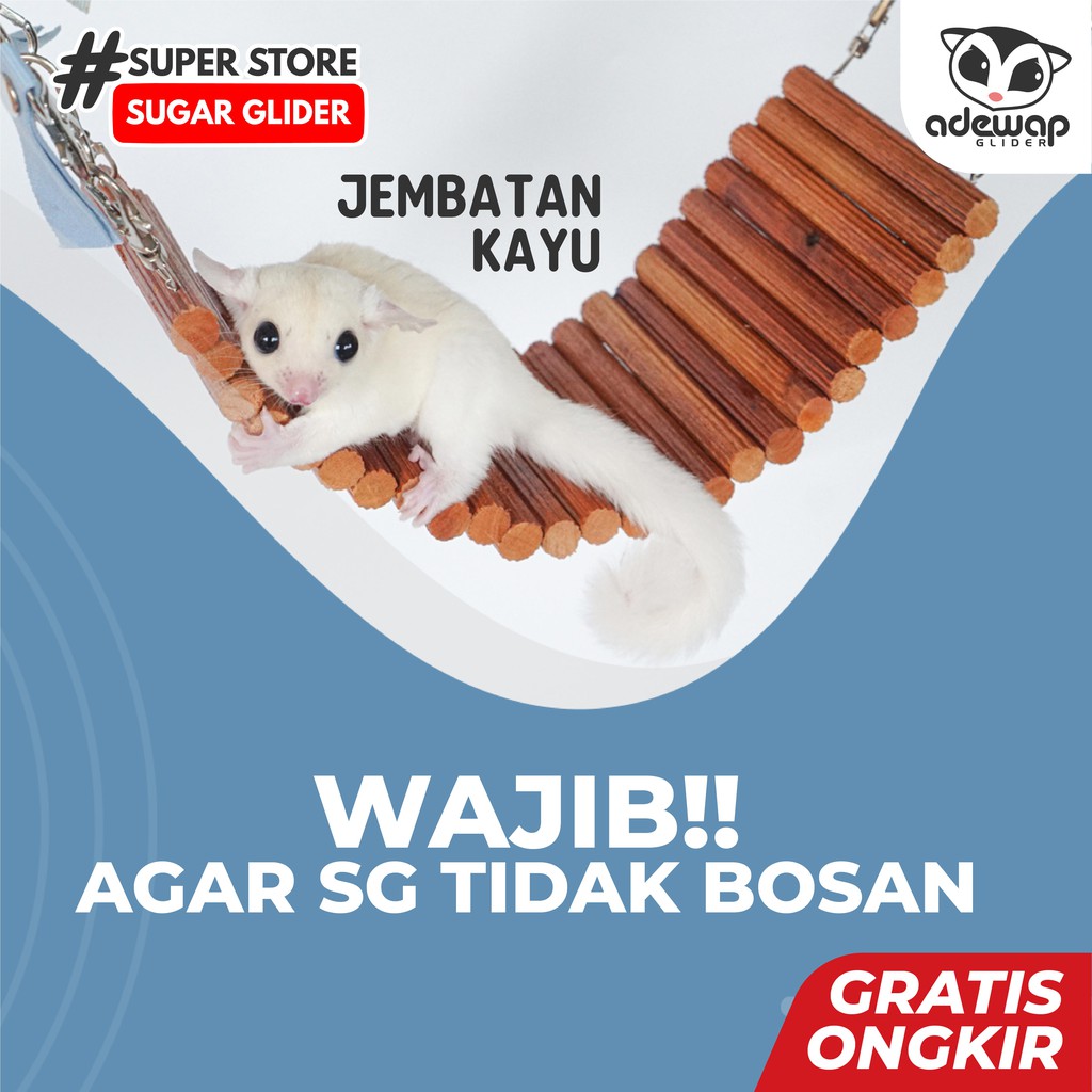 ADEWAP GLIDER Mainan Jembatan Kayu Sugar Glider