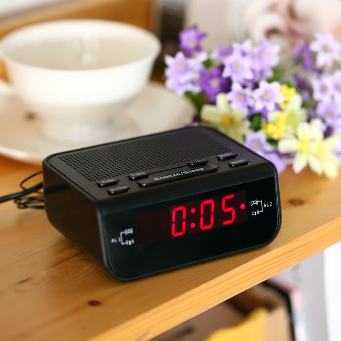 Jam Meja LED Digital Clock dengan FM Radio