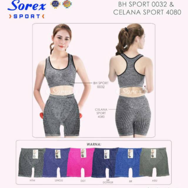 Set Bra Sport Sorex--Setelan Baju Senam Gym BH Art032 & Celana Art 4080