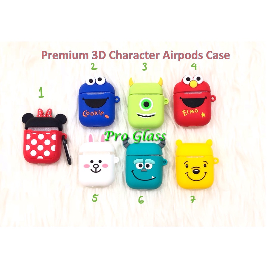 Apple Airpods Airpod Premium 3D Cartoon Karakter Case + Strap