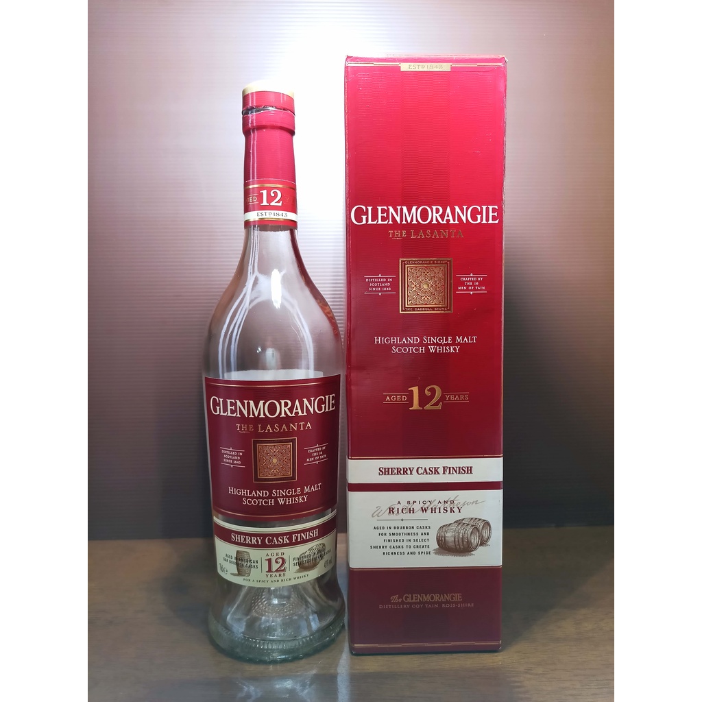 Botol bekas miras Glenmorangie The Lasanta 700 ML + Box