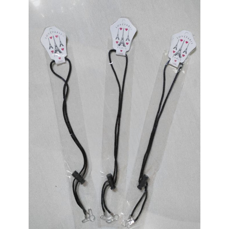 strap masker/tali masker hitam polos