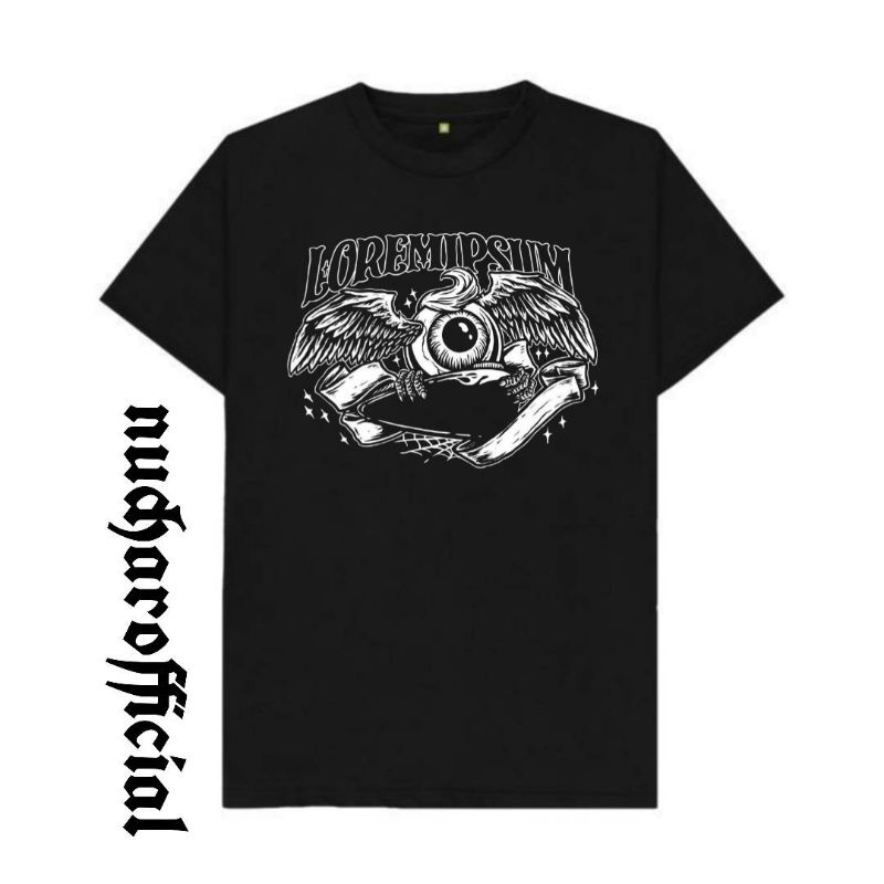 Kaos Baju Loremipsum - Tshirt Graphic Simple Aesthetic Tee Hitam Pria Wanita Vintage Oversize von du