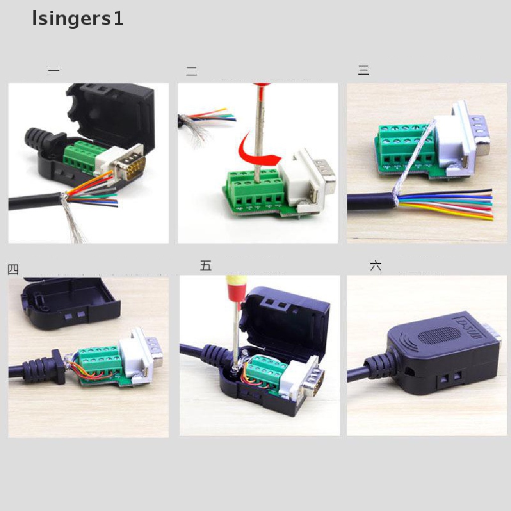 (lsingers1) Rs232 Konektor Breakout Terminal DB9 Male Female 9 Pin RS485