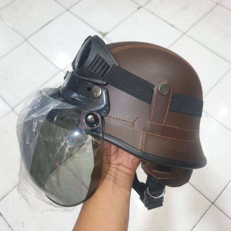 Helm Klasik Dewasa - Nazi Retro + kaca