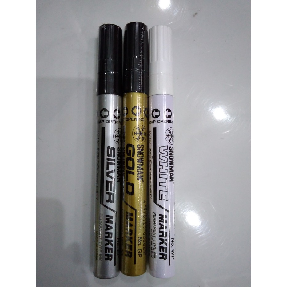 

snowman marker silver gold white no WP Murah
