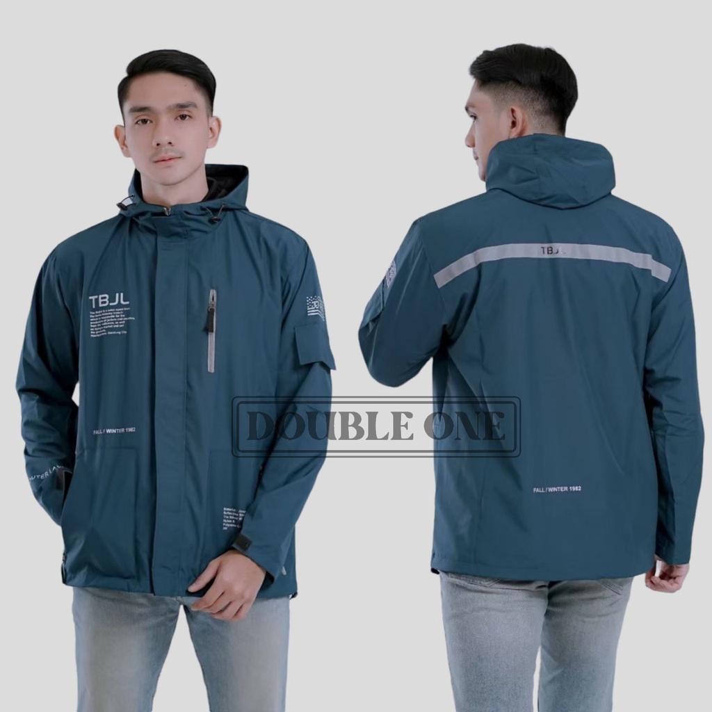 DOUBLE ONE - Jaket Pria Outdoor Taslan Original THE BOJIEL / Jaket Waterproof / Jaket Hoodie Parasut Pria / Jaket Hoodie Anti Air Tosca