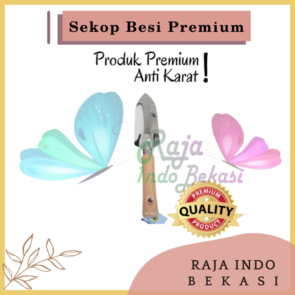 Rajaindobekasi Sekop Stainless Steel Aluminium 26 Gagang Kayu Sekop Tanaman Berkebun Besi Home Gardening Sekop Besi Mini Gagang Kayu Anti Karat Tebal Kokoh Berkualitas