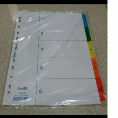 

Divider A4 Bantex 6235-00 (Angka 1-5) / Pembatas Kertas Bantex 6235