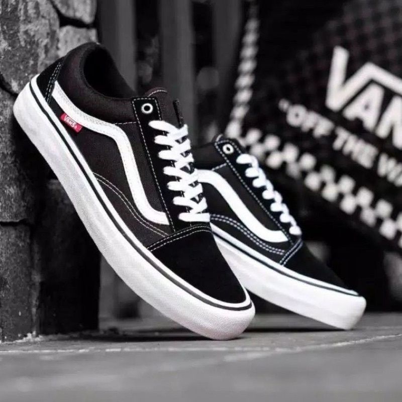 Sepatu old school black white vens list//Sepatu pria wanita termurah harga pabrik