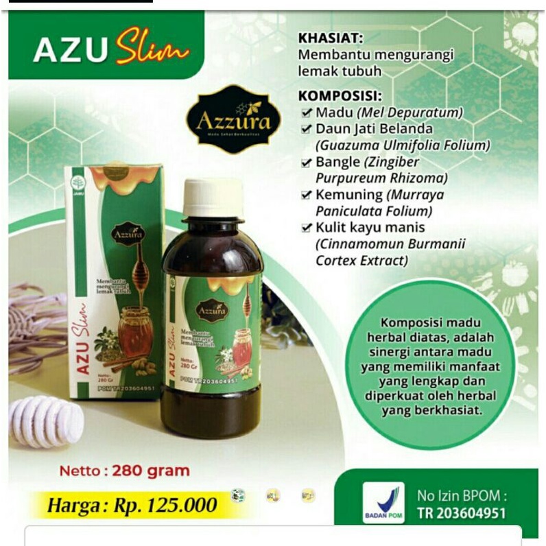 

Madu Herbal Azuslim 280gr