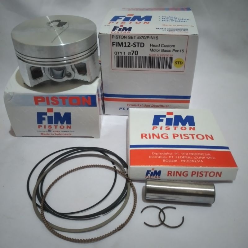 PISTON KIT FIM12 CUSTOM DOME MENTAH PEN 15 DIAMETER 70 71 72