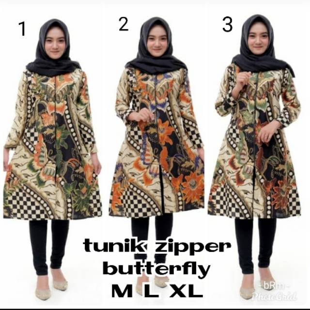 Tunik zipper butterfly