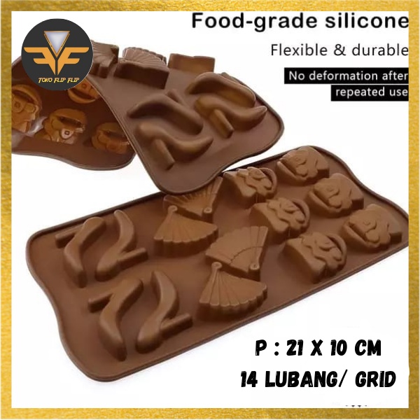 Cetakan Coklat Sepatu Tas Wanita 14 Grid Silicone Baking Molds Chocolate Cetakan Coklat Jelly Pudding Es Batu Silicone