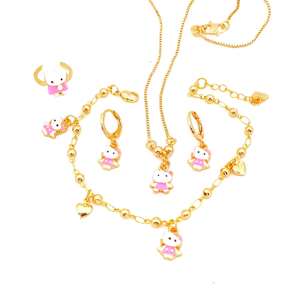 Perhiasan xuping set anak pink nd0010