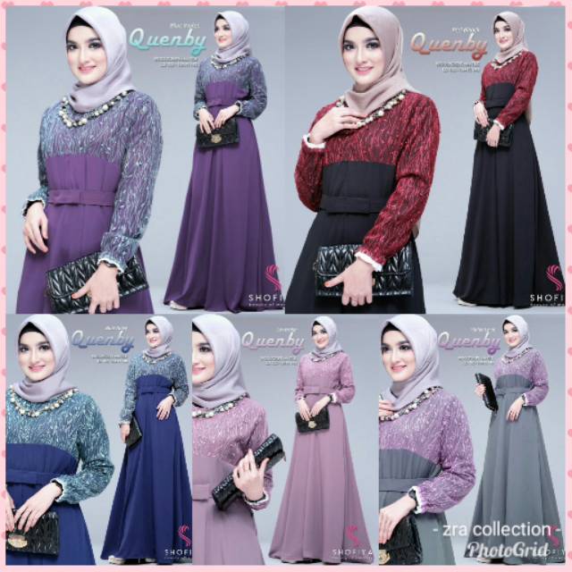 Gamis quenby allsize LD 102-104 PB 140.moscrepe mix tille mutiara.busui resleting depan.karet blkg