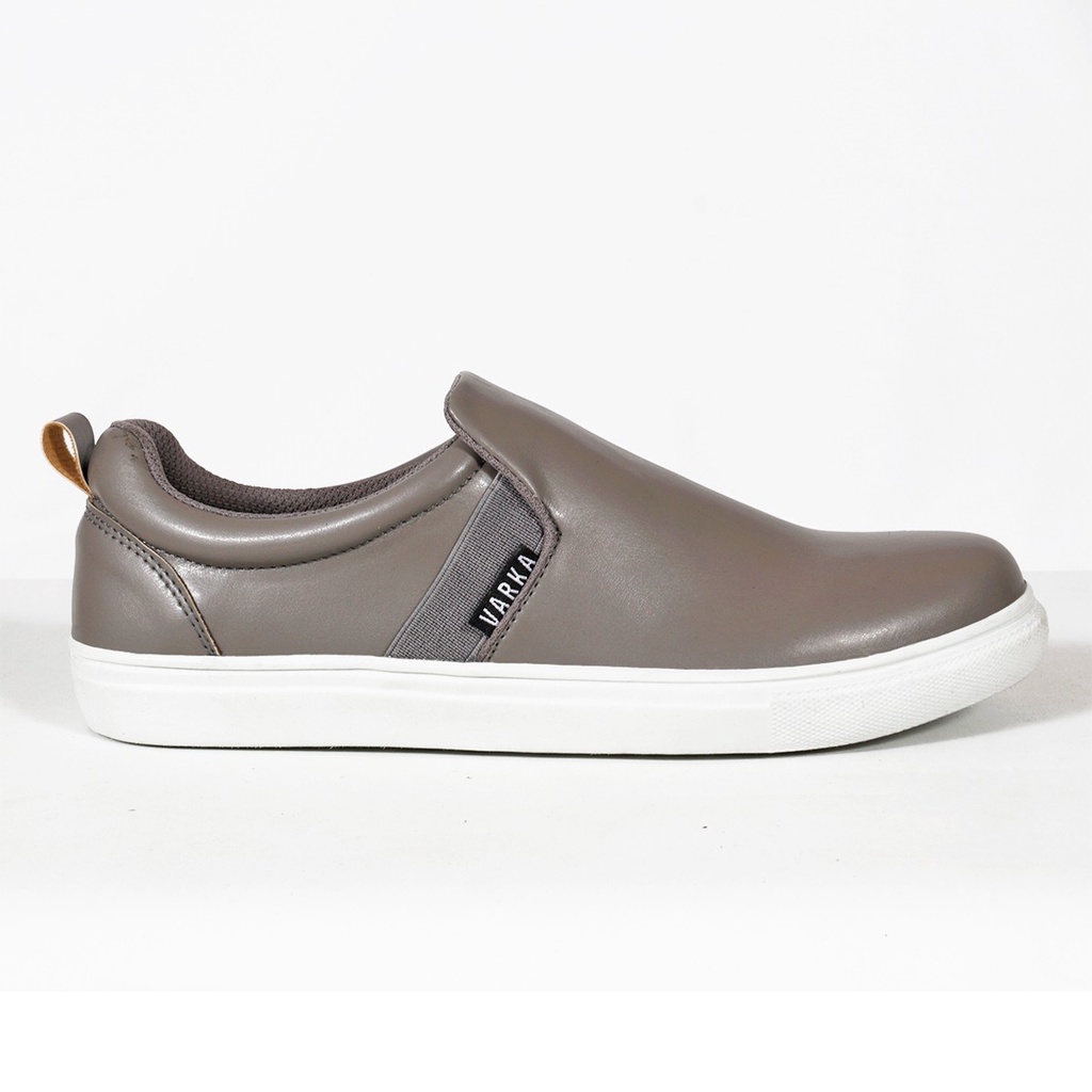 Sepatu Slip On Wanita V 6931 Terbaru Brand Varka Sepatu Sneaker Wanita Hangout Kuliah Trendi Murah Berkualitas Warna Abu