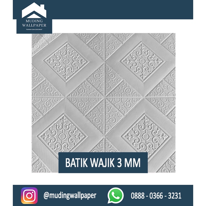 Wallpaper Bata Putih 3D Foam 77 x 70 cm-Batik Wajik 3 MM