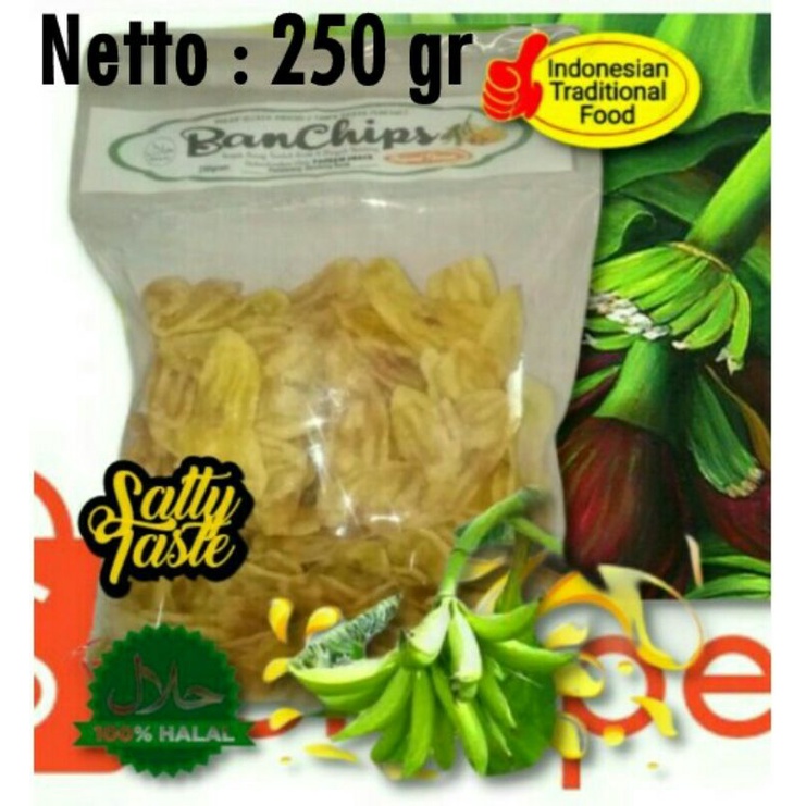 

250gram - BANCHIPS - Keripik Pisang Tanduk Kasohor Khas Bandung - Kemasan Biasa Soal Rasa Boleh Dicoba