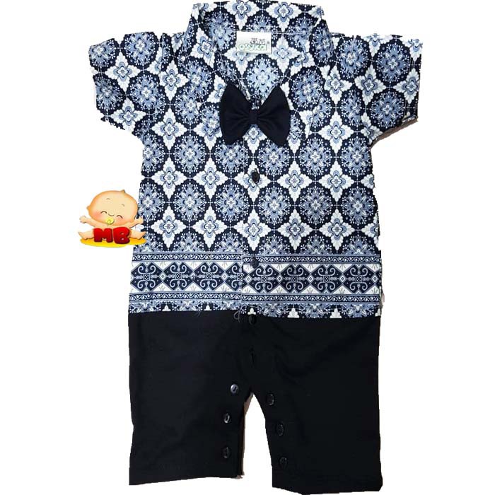 Romper Batik Bayi Keren Baju Batik Bayi Laki Laki Ozuka (LF3)