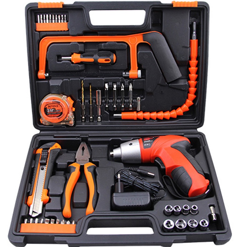 DCTools Set Bor Listrik Gergaji Tang Cordless Screwdriver 47 in 1 4.8V - S019-4.8V - Red