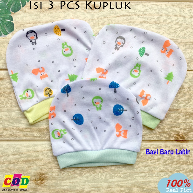 Ana Baby - 3 PCS Topi Bayi Baru Lahir Kupluk Bayi Motif Lucu