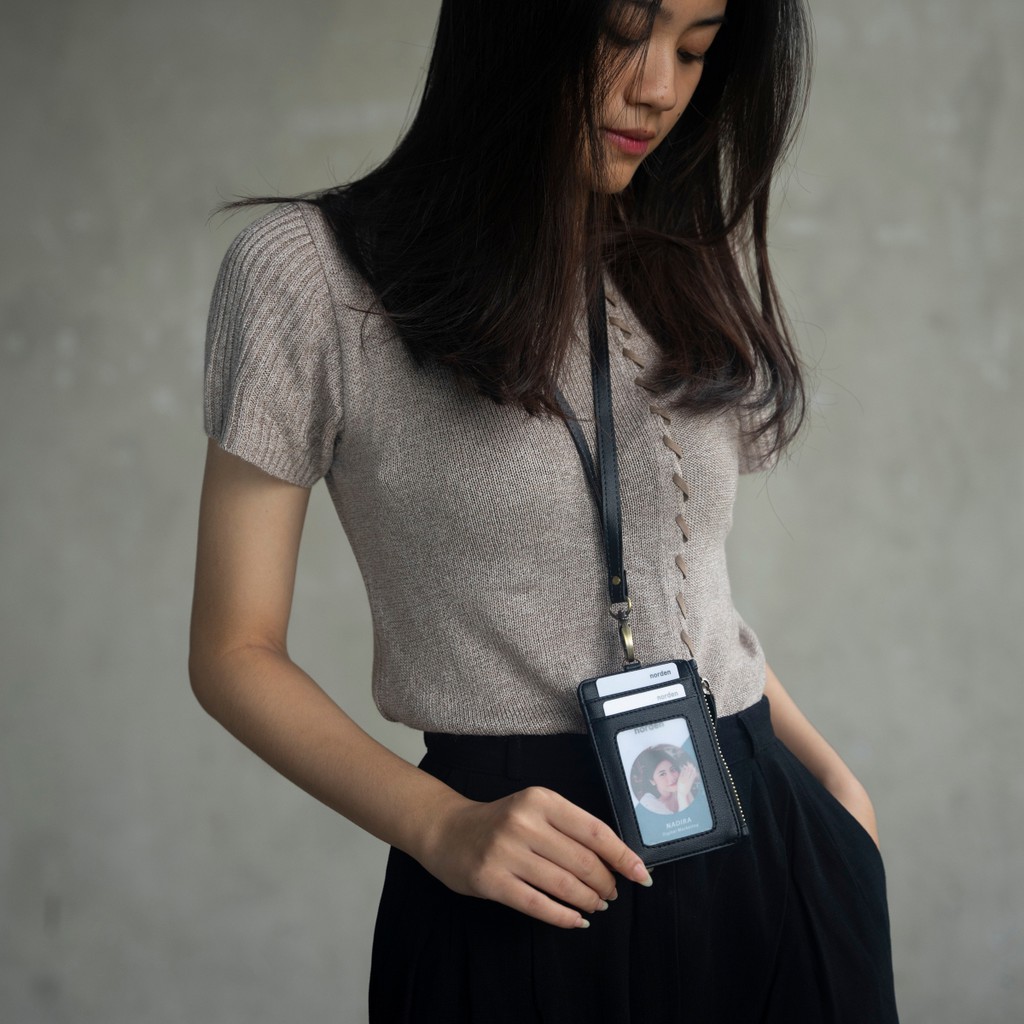 NORDEN - Savor ID Card Holder Wallet Dompet Kartu ID Card Kantor Pria Wanita Premium Leather Dompet Kulit