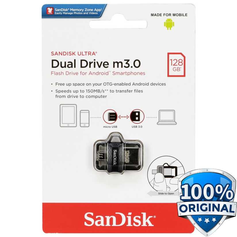 Sandisk Ultra Dual OTG Flash Drive M3.0 Micro USB - 16GB/32GB/64GB/128GB