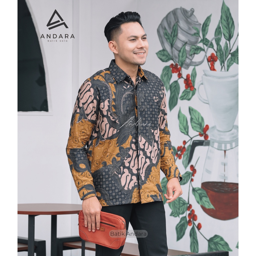 RAMAWIJAYA  Kemeja Batik Solo Pria Lengan Panjang Modern Premium Full Furing Terlaris Katun Solo sragenan