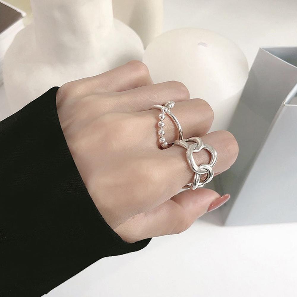Cincin Rantai Agustina Trendi Aksesoris Pesta Wanita Multilayer Hadiah Gadis Terbuka Ring