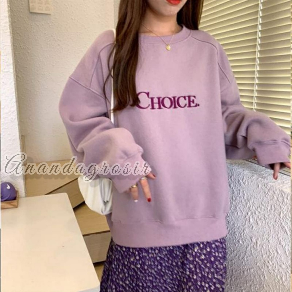 SWEATER WANITA CHOICE - SWEATER OVERSIZE WANITA CREWNECK