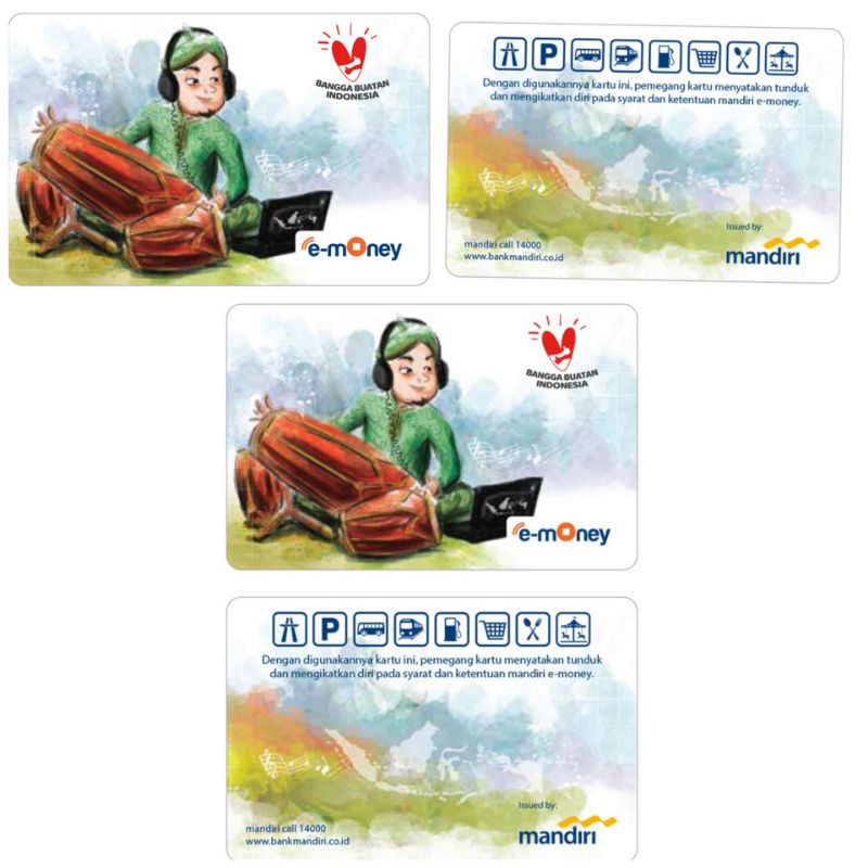 Mandiri eMoney Card Kesenian Tradisional Gendang ORI /Like eTOLL Tapcash Flazz or Brizzi