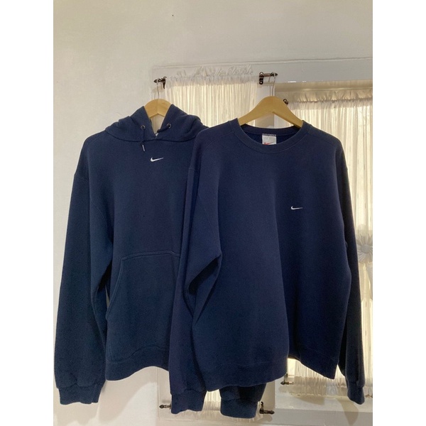 Vintage 90s Nike Small Swoosh Bundle Hoodie & Crewneck Made in USA Rare