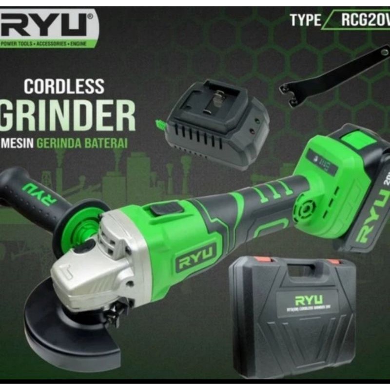 Mesin Grenda Baterai Ryu/ Grenda Cordless RCG 20V RYU