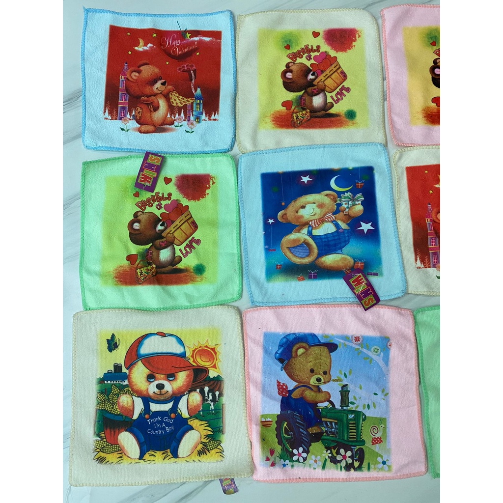 SAPUTANGAN HANDUK MUKA WASHLAP WARNA PRINT MOTIF KARAKTER BESAR