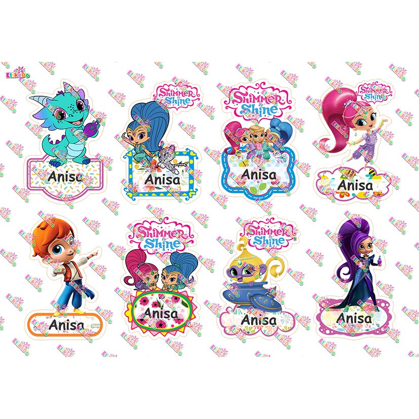 

LABEL NAMA SHIMMER SHINE 32 STIKER - ANTI AIR/LUNTUR -2 Nama SH2XL2