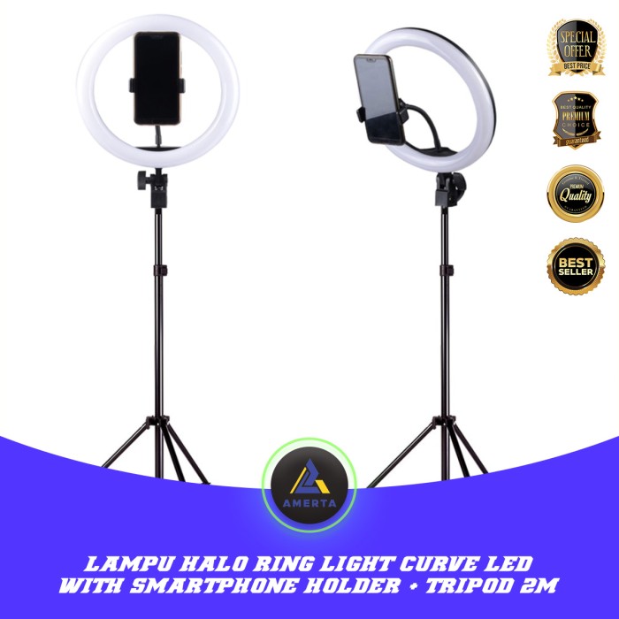 TaffSTUDIO Lampu Halo Ring Light Curve LED Selfie 120 LED 10 Inch